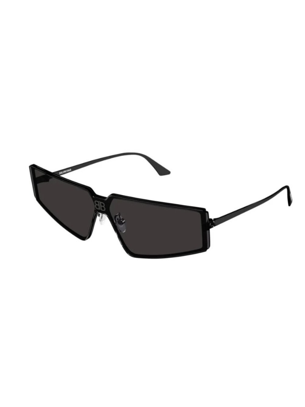 NEW BALENCIAGA SUNGLASSES BB0192S 001 UNISEX SHIELD BLACK/GRAY EYEWEAR
